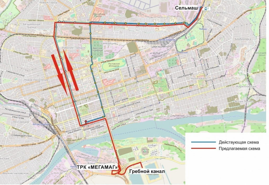 Схема движения транспорта в ростове на дону